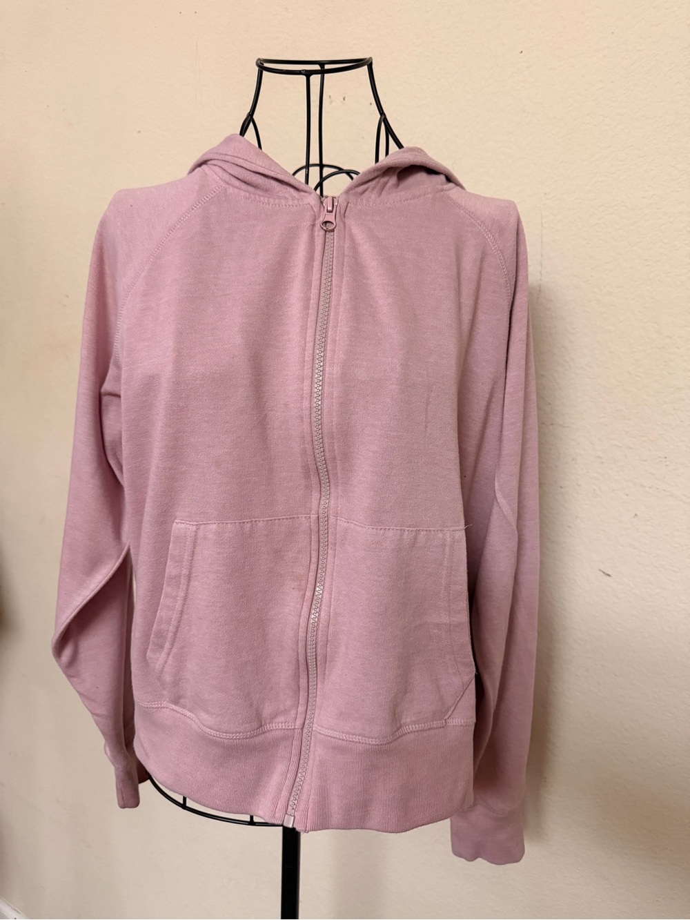 Aeropostale Sport Pink Zip Hoodie M Y2K Dusty Rose Logo Sleeve